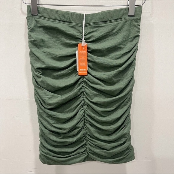 Sundry Gathered Ruched Skirt in Forest Green Size 0 - Picture 1 of 7